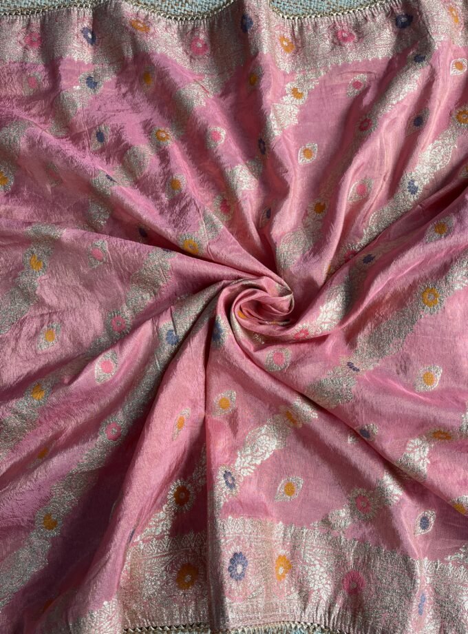 Preet | پریت | प्रीत : Woven Banarasi Silk Salwar with Handwork by Ikhtirah (Pink)