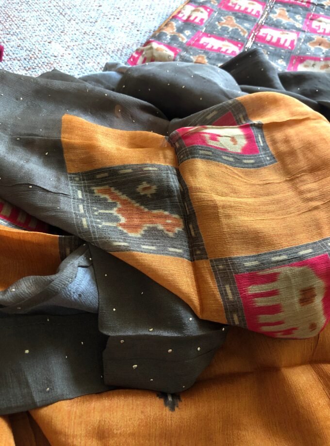 Jhilmil | جھلمل | झिलमिल (Mustard) : Salwar by Ikhtirah