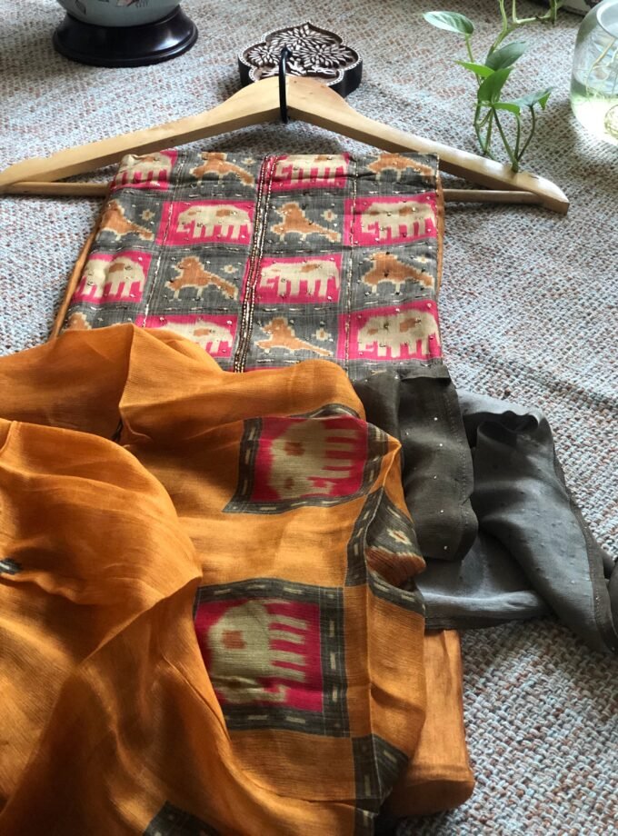 Jhilmil | جھلمل | झिलमिल (Mustard) : Salwar by Ikhtirah