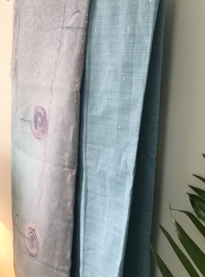 Sitara | ستارہ | सितारा :Chanderi Cotton Salwar (Blue) by Ikhtirah