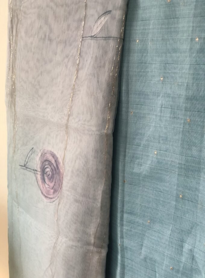 Sitara | ستارہ | सितारा :Chanderi Cotton Salwar (Blue) by Ikhtirah