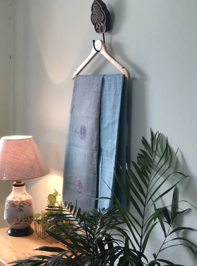 Sitara | ستارہ | सितारा :Chanderi Cotton Salwar (Blue) by Ikhtirah