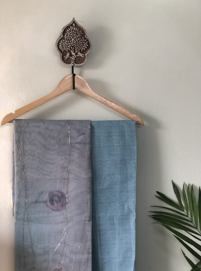 Sitara | ستارہ | सितारा :Chanderi Cotton Salwar (Blue) by Ikhtirah