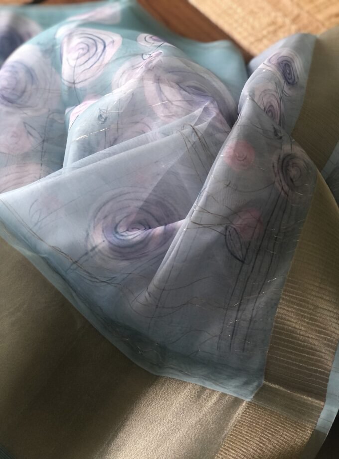 Sitara | ستارہ | सितारा :Chanderi Cotton Salwar (Blue) by Ikhtirah