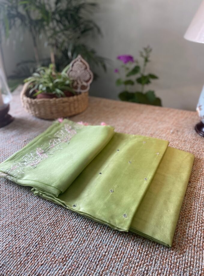 Roohani | روحانی | रूहानी A5 : Pure Chanderi Cotton Salwar with Organza Dupatta Collection by Ikhtirah