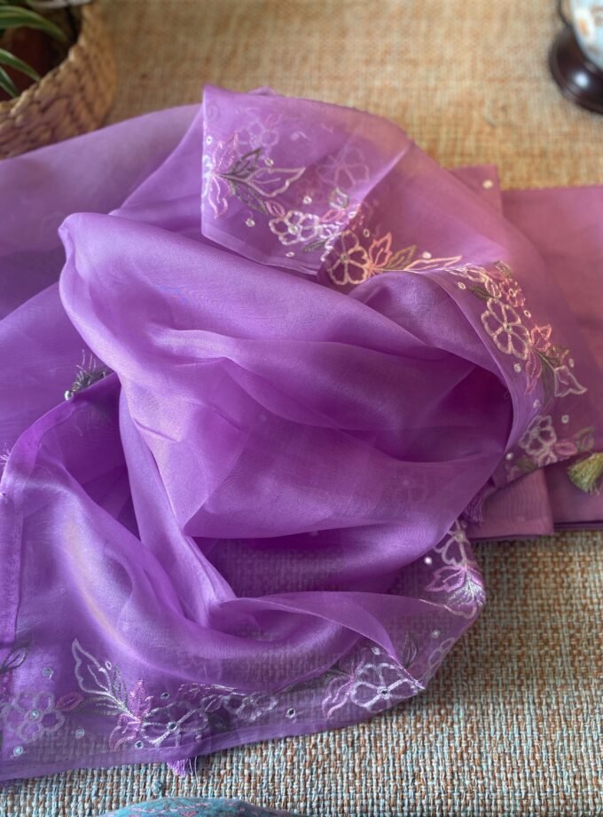 Roohani | روحانی | रूहानी A4 : Pure Chanderi Cotton Salwar with Organza Dupatta Collection by Ikhtirah