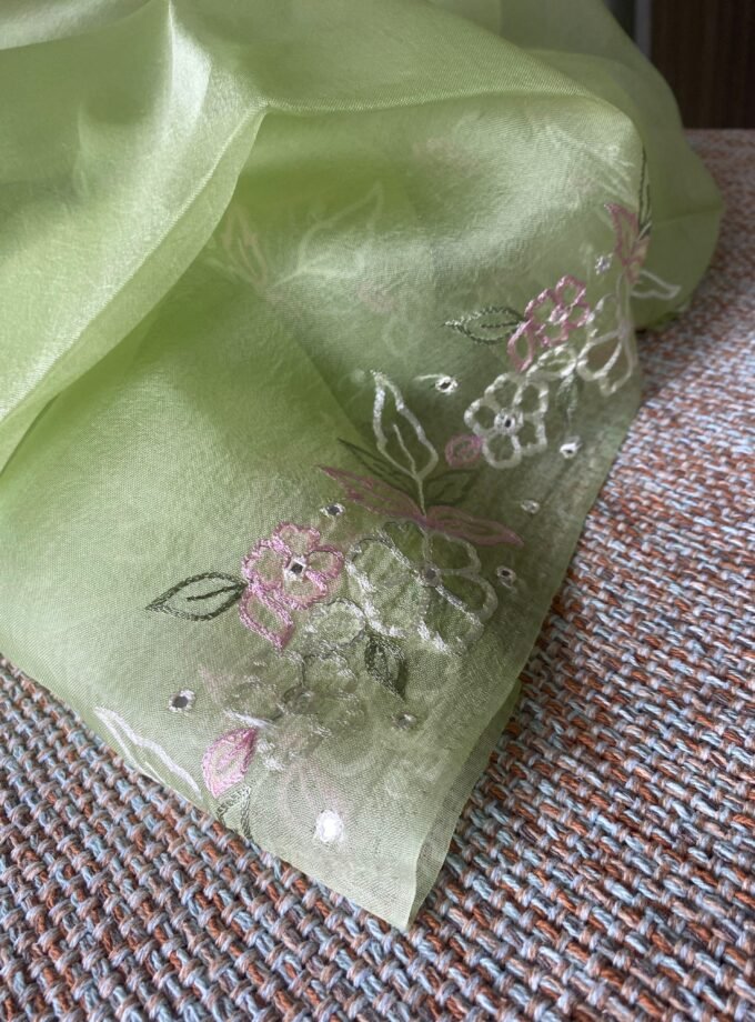 Roohani | روحانی | रूहानी A5 : Pure Chanderi Cotton Salwar with Organza Dupatta Collection by Ikhtirah