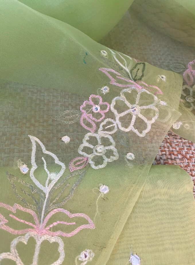 Roohani | روحانی | रूहानी A5 : Pure Chanderi Cotton Salwar with Organza Dupatta Collection by Ikhtirah