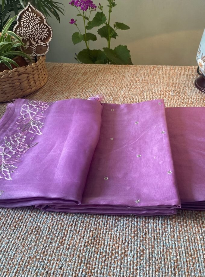 Roohani | روحانی | रूहानी A4 : Pure Chanderi Cotton Salwar with Organza Dupatta Collection by Ikhtirah