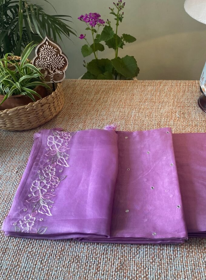 Roohani | روحانی | रूहानी A4 : Pure Chanderi Cotton Salwar with Organza Dupatta Collection by Ikhtirah