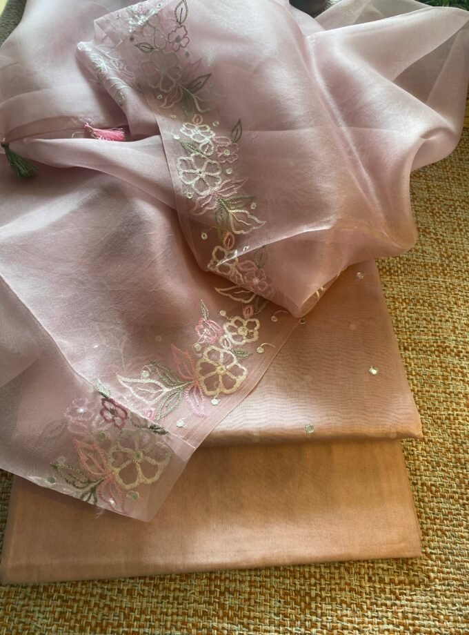 Roohani | روحانی | रूहानी A3 : Pure Chanderi Cotton Salwar with Organza Dupatta Collection by Ikhtirah