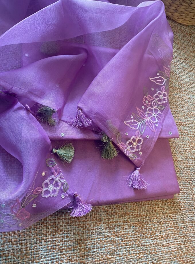 Roohani | روحانی | रूहानी A4 : Pure Chanderi Cotton Salwar with Organza Dupatta Collection by Ikhtirah