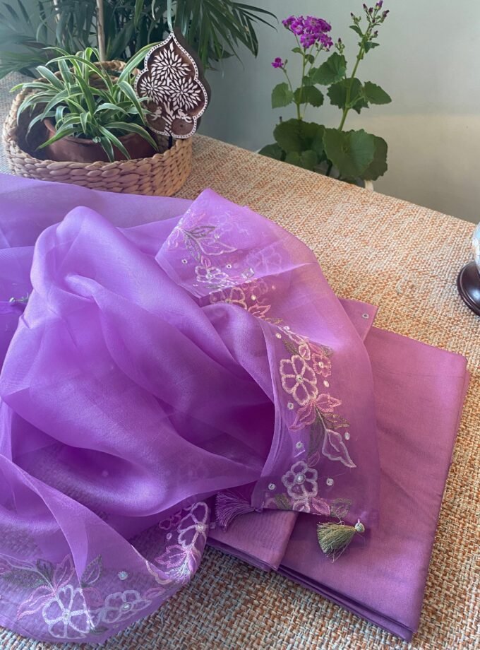 Roohani | روحانی | रूहानी A4 : Pure Chanderi Cotton Salwar with Organza Dupatta Collection by Ikhtirah