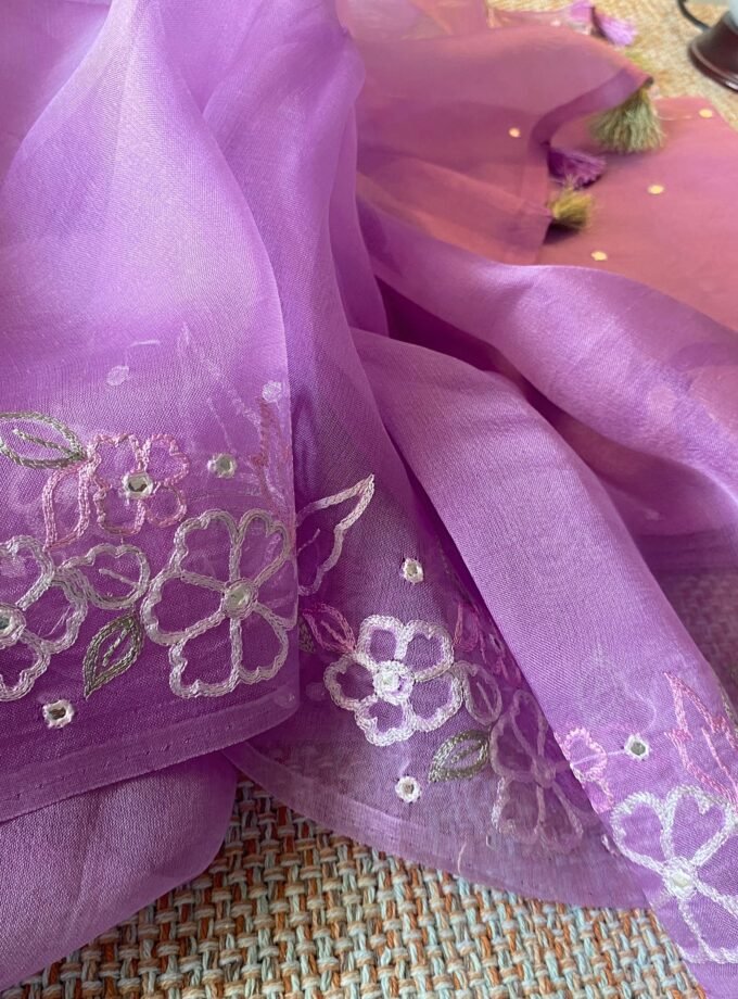 Roohani | روحانی | रूहानी A4 : Pure Chanderi Cotton Salwar with Organza Dupatta Collection by Ikhtirah