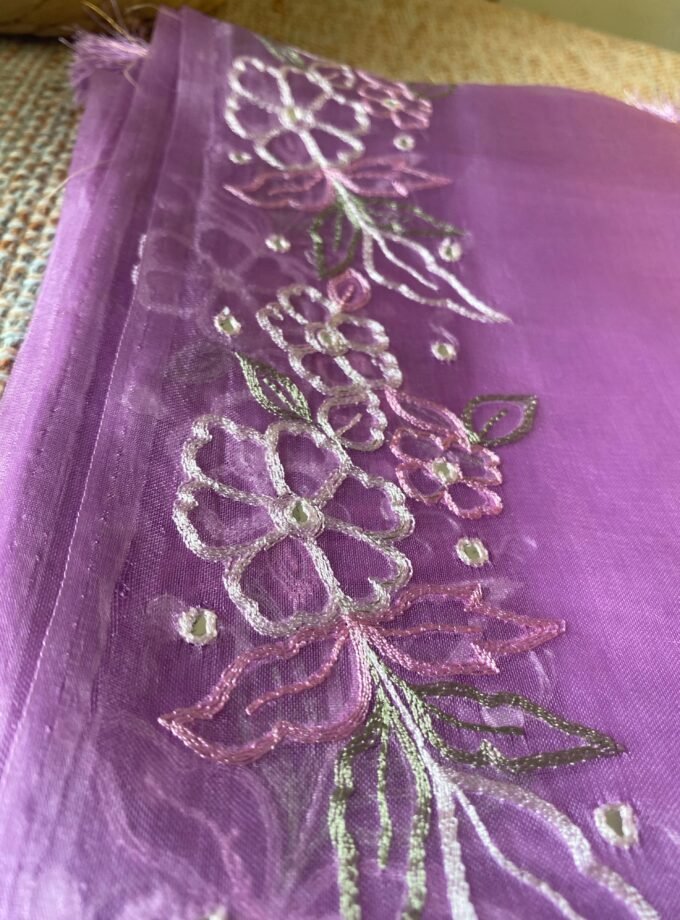 Roohani | روحانی | रूहानी A4 : Pure Chanderi Cotton Salwar with Organza Dupatta Collection by Ikhtirah