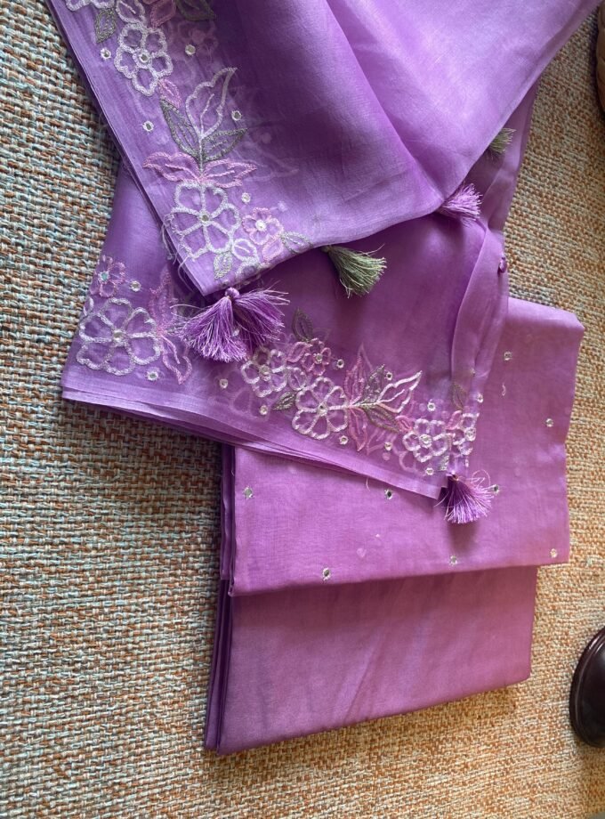 Roohani | روحانی | रूहानी A4 : Pure Chanderi Cotton Salwar with Organza Dupatta Collection by Ikhtirah