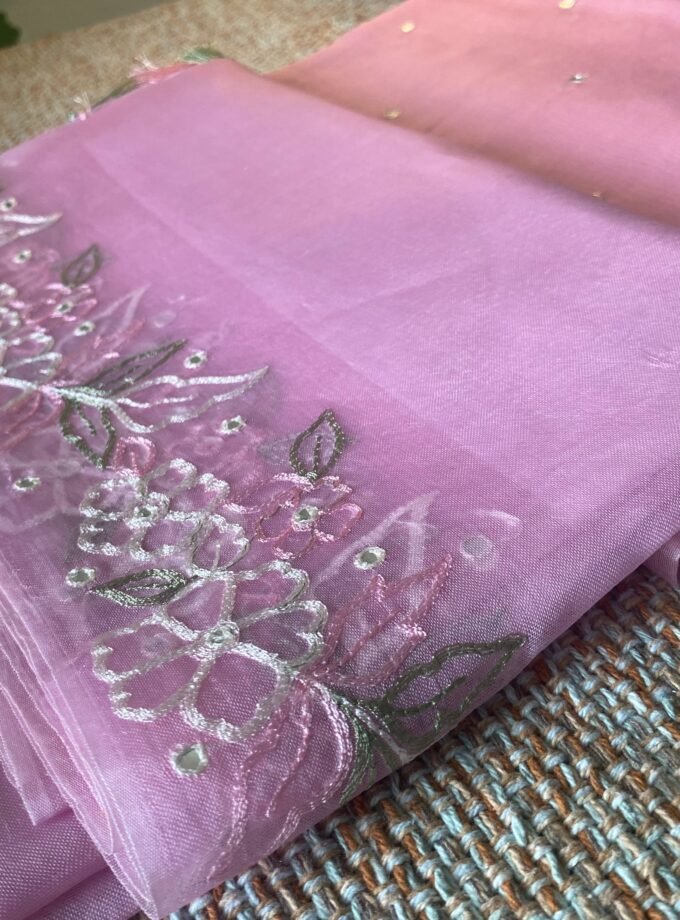Roohani | روحانی | रूहानी A1 : Pure Chanderi Cotton Salwar with Organza dupatta Collection by Ikhtirah