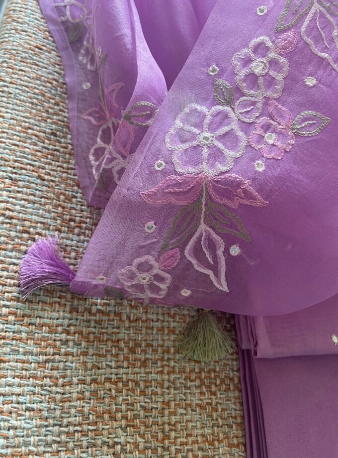 Roohani | روحانی | रूहानी A4 : Pure Chanderi Cotton Salwar with Organza Dupatta Collection by Ikhtirah