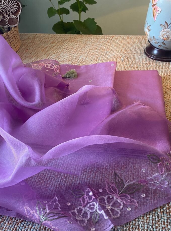 Roohani | روحانی | रूहानी A4 : Pure Chanderi Cotton Salwar with Organza Dupatta Collection by Ikhtirah