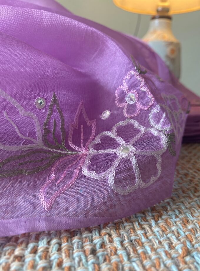 Roohani | روحانی | रूहानी A4 : Pure Chanderi Cotton Salwar with Organza Dupatta Collection by Ikhtirah