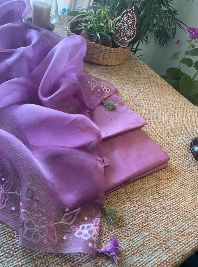 Roohani | روحانی | रूहानी A4 : Pure Chanderi Cotton Salwar with Organza Dupatta Collection by Ikhtirah