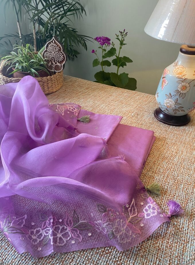 Roohani | روحانی | रूहानी A4 : Pure Chanderi Cotton Salwar with Organza Dupatta Collection by Ikhtirah