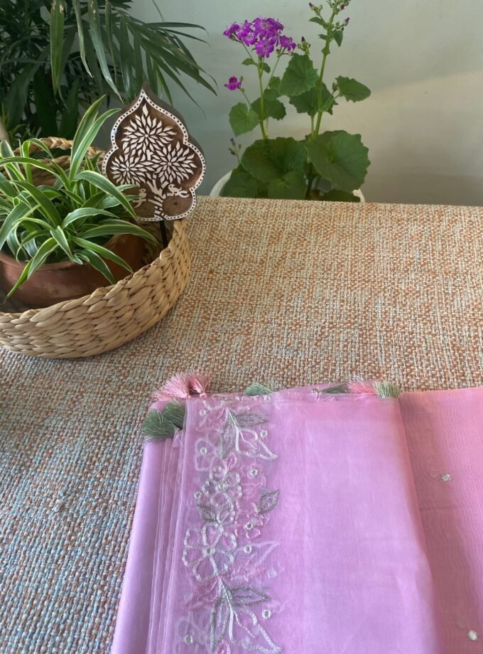 Roohani | روحانی | रूहानी A1 : Pure Chanderi Cotton Salwar with Organza dupatta Collection by Ikhtirah