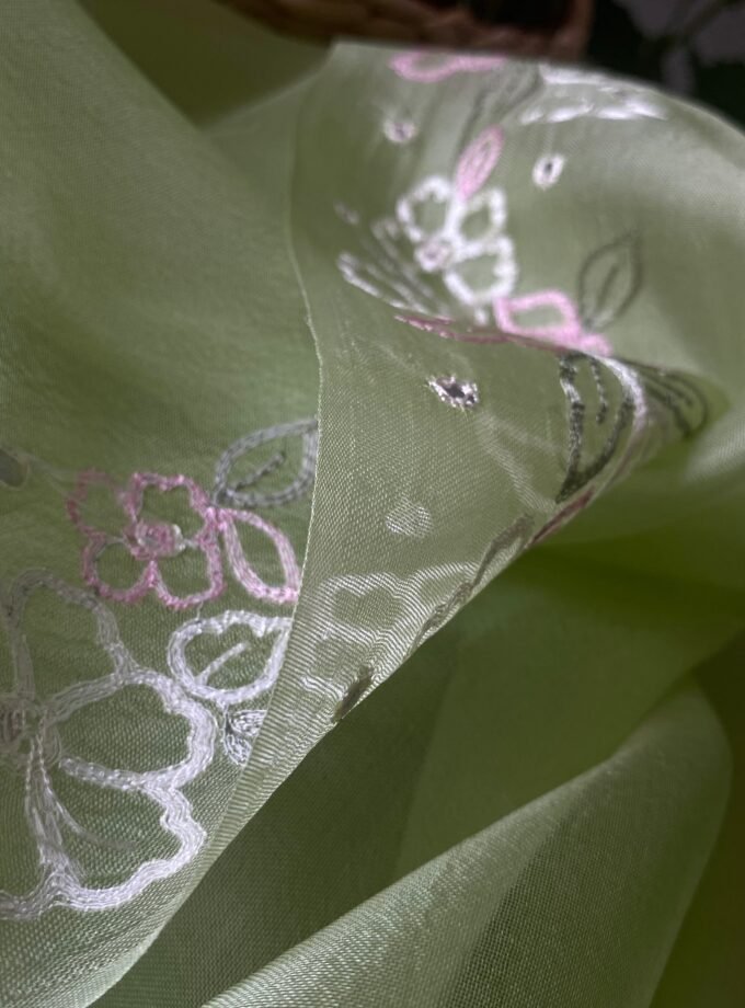 Roohani | روحانی | रूहानी A5 : Pure Chanderi Cotton Salwar with Organza Dupatta Collection by Ikhtirah