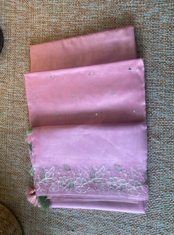 Roohani | روحانی | रूहानी A1 : Pure Chanderi Cotton Salwar with Organza dupatta Collection by Ikhtirah