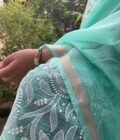 Nazaakat | نزاکت  | नज़ाकत (Sea Green): Tussar Kota Silk Salwar by Ikhtirah