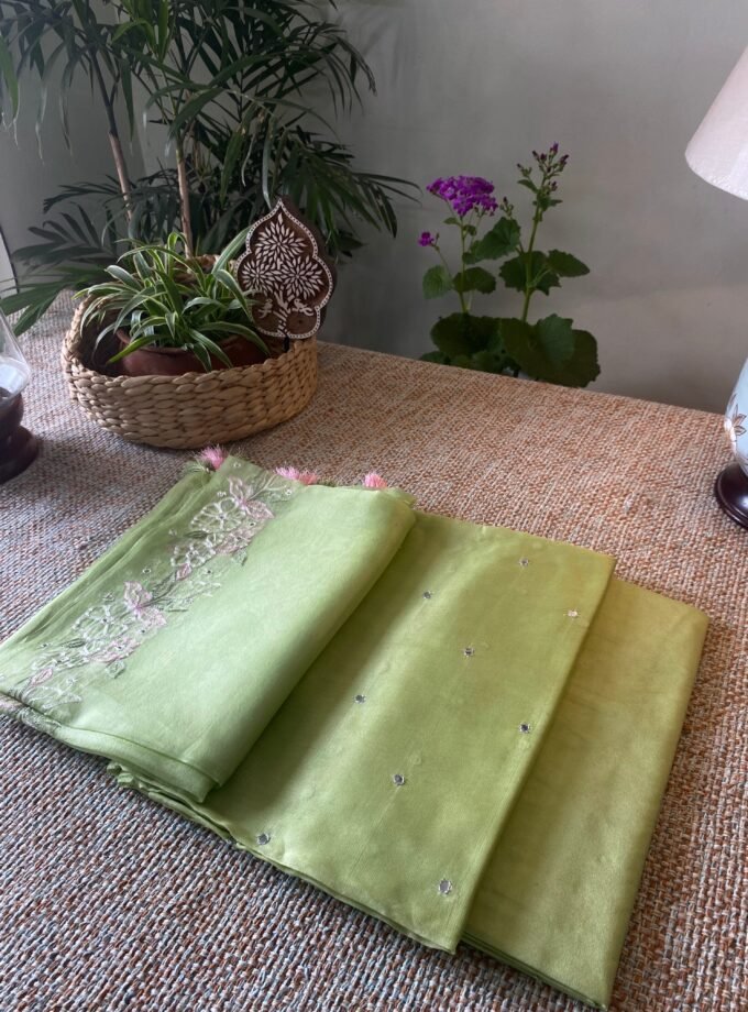 Roohani | روحانی | रूहानी A5 : Pure Chanderi Cotton Salwar with Organza Dupatta Collection by Ikhtirah