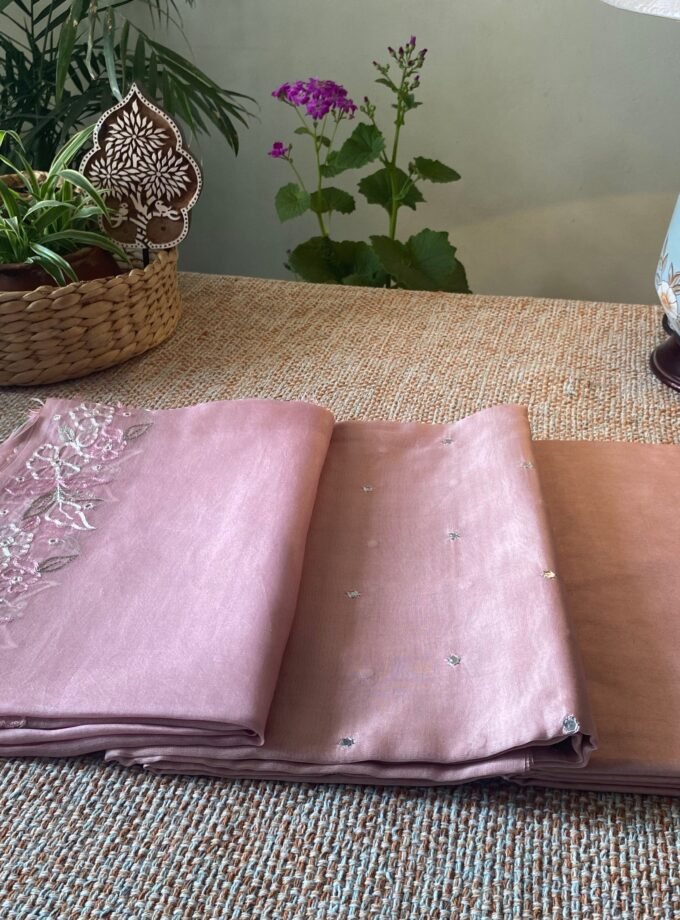 Roohani | روحانی | रूहानी A3 : Pure Chanderi Cotton Salwar with Organza Dupatta Collection by Ikhtirah