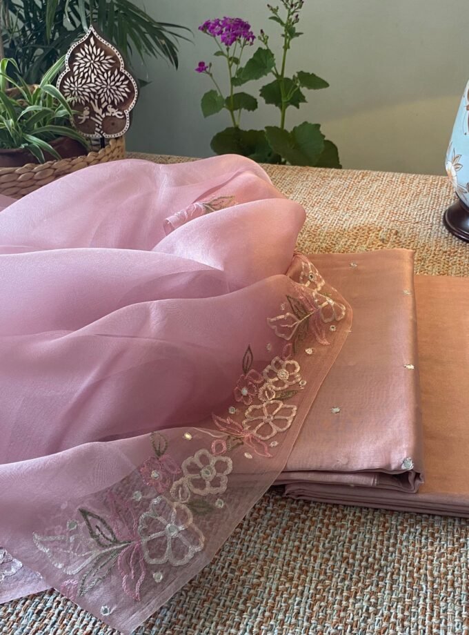 Roohani | روحانی | रूहानी A3 : Pure Chanderi Cotton Salwar with Organza Dupatta Collection by Ikhtirah