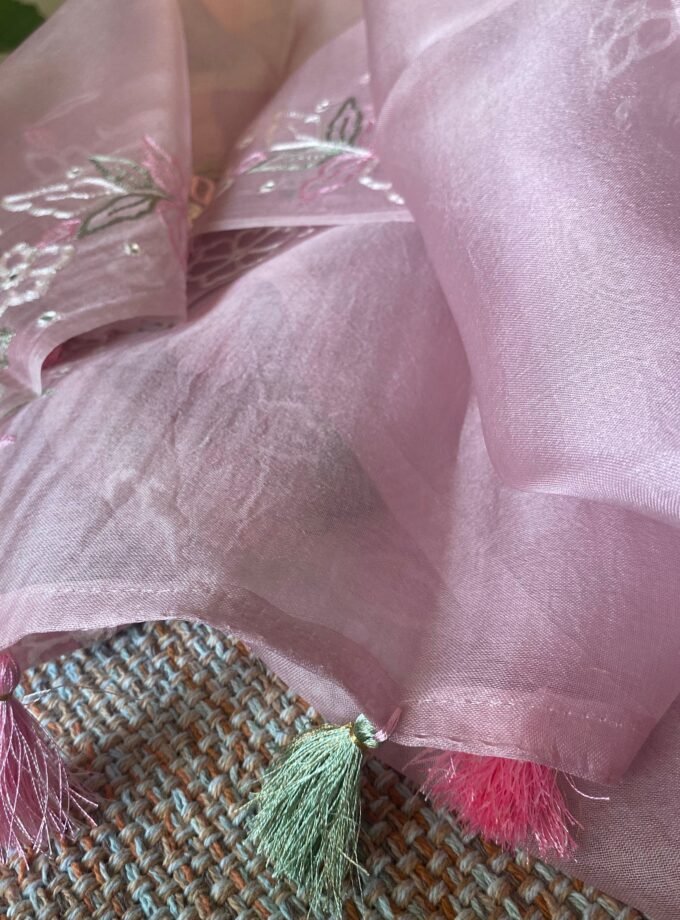 Roohani | روحانی | रूहानी A3 : Pure Chanderi Cotton Salwar with Organza Dupatta Collection by Ikhtirah