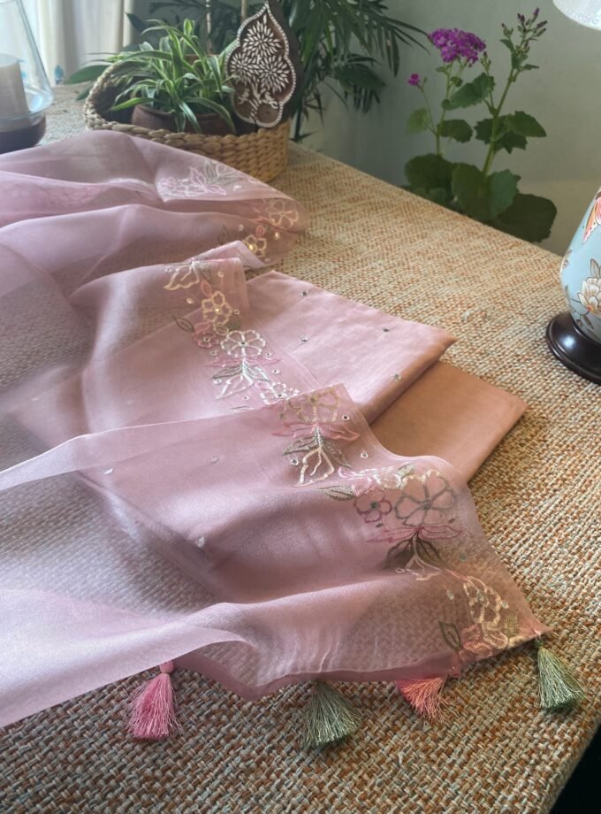 Roohani | روحانی | रूहानी A3 : Pure Chanderi Cotton Salwar with Organza Dupatta Collection by Ikhtirah