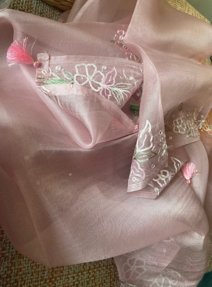 Roohani | روحانی | रूहानी A3 : Pure Chanderi Cotton Salwar with Organza Dupatta Collection by Ikhtirah