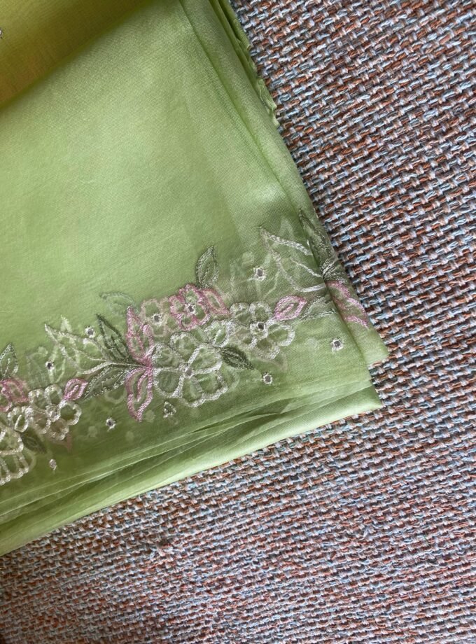 Roohani | روحانی | रूहानी A5 : Pure Chanderi Cotton Salwar with Organza Dupatta Collection by Ikhtirah