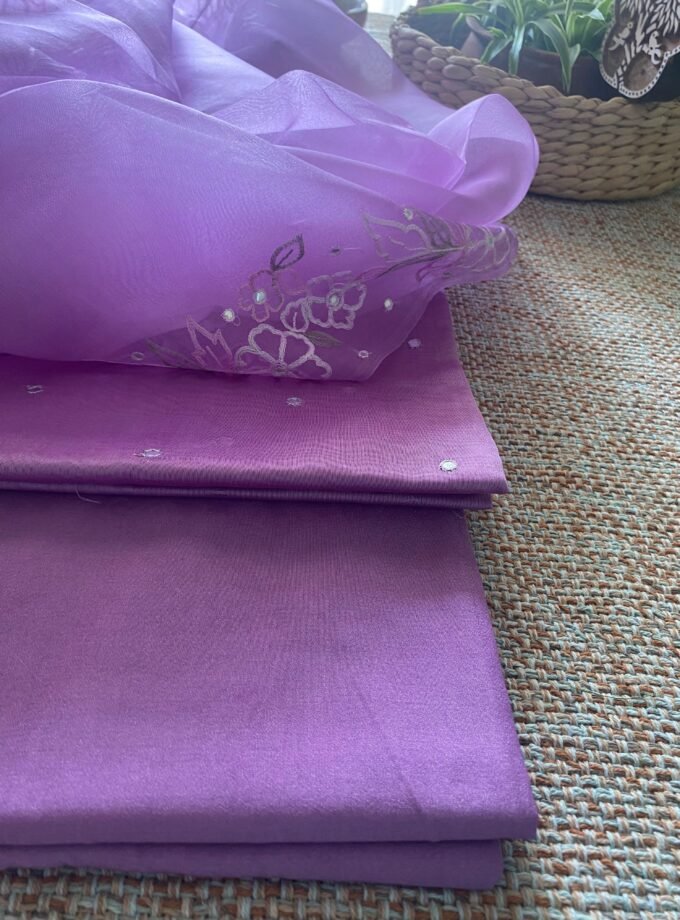 Roohani | روحانی | रूहानी A4 : Pure Chanderi Cotton Salwar with Organza Dupatta Collection by Ikhtirah