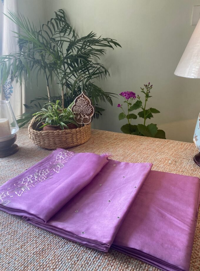 Roohani | روحانی | रूहानी A4 : Pure Chanderi Cotton Salwar with Organza Dupatta Collection by Ikhtirah