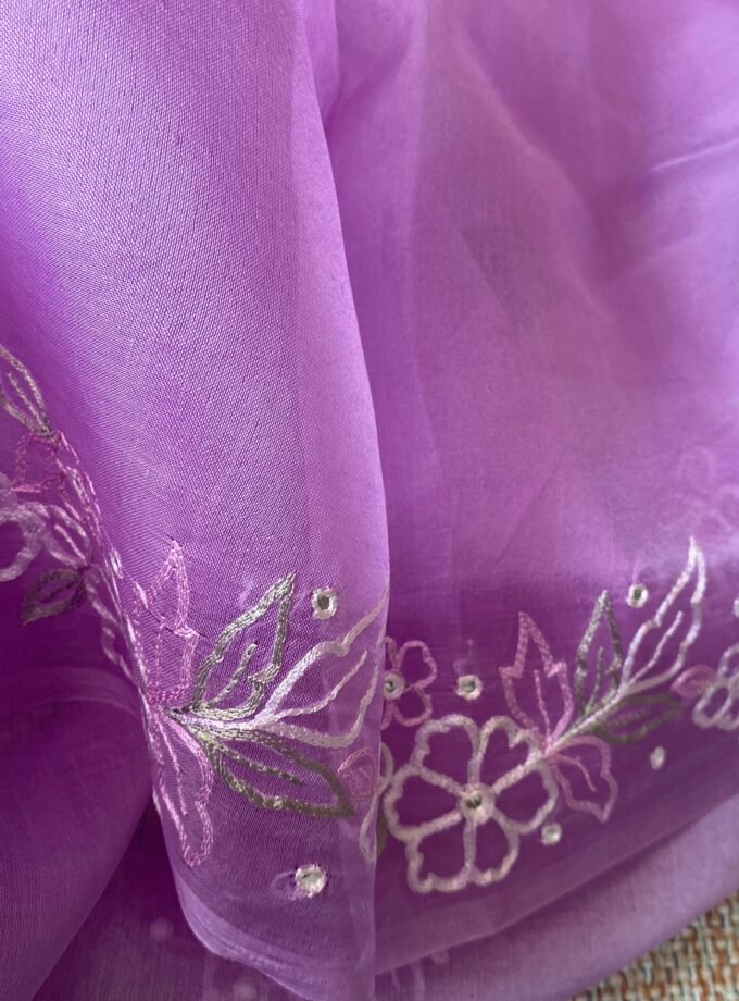 Roohani | روحانی | रूहानी A4 : Pure Chanderi Cotton Salwar with Organza Dupatta Collection by Ikhtirah