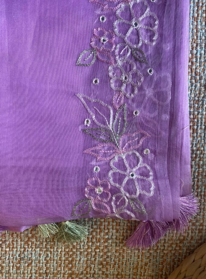 Roohani | روحانی | रूहानी A4 : Pure Chanderi Cotton Salwar with Organza Dupatta Collection by Ikhtirah