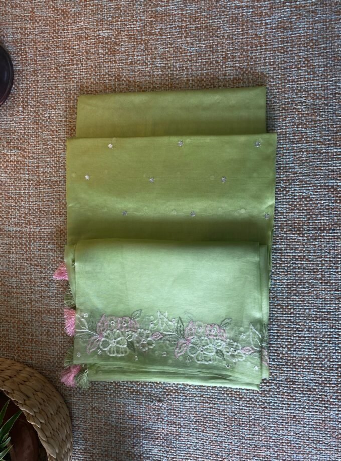 Roohani | روحانی | रूहानी A5 : Pure Chanderi Cotton Salwar with Organza Dupatta Collection by Ikhtirah