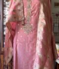 Preet | پریت  | प्रीत : Woven Banarasi Silk Salwar with Handwork by Ikhtirah (Pink) - Image 4