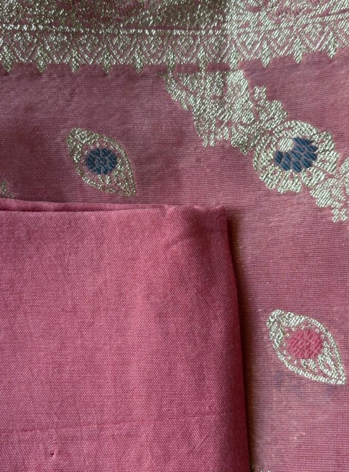 Preet | پریت | प्रीत : Woven Banarasi Silk Salwar with Handwork by Ikhtirah (Pink)