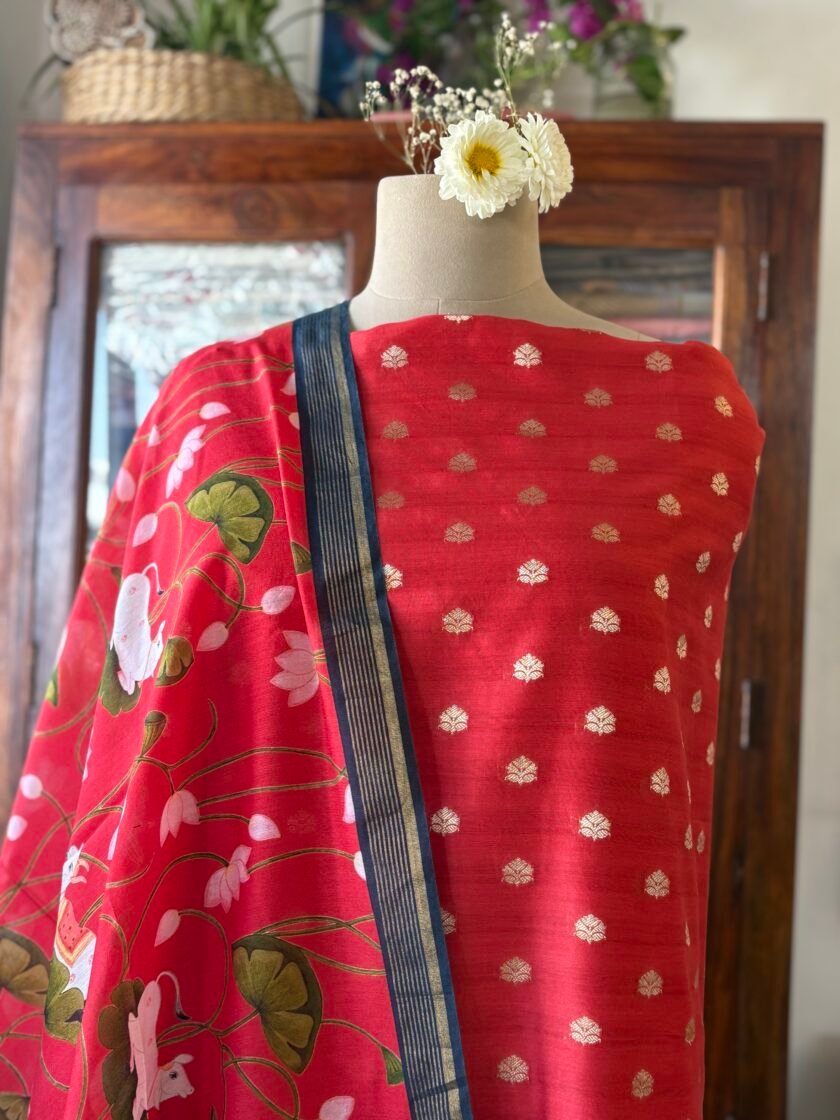 Manjul | منجول | मंजुल : Pure Chanderi Silk Salwar by Ikhtirah