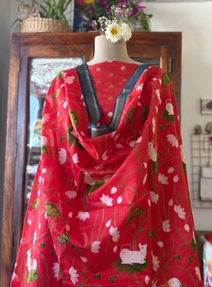 Manjul | منجول | मंजुल : Pure Chanderi Silk Salwar by Ikhtirah