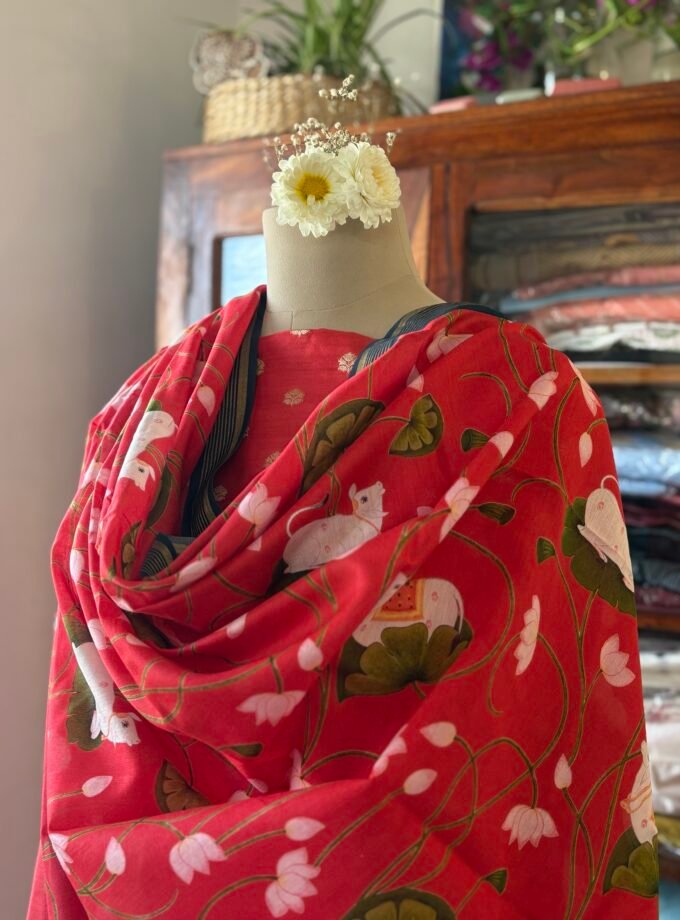 Manjul | منجول | मंजुल : Pure Chanderi Silk Salwar by Ikhtirah