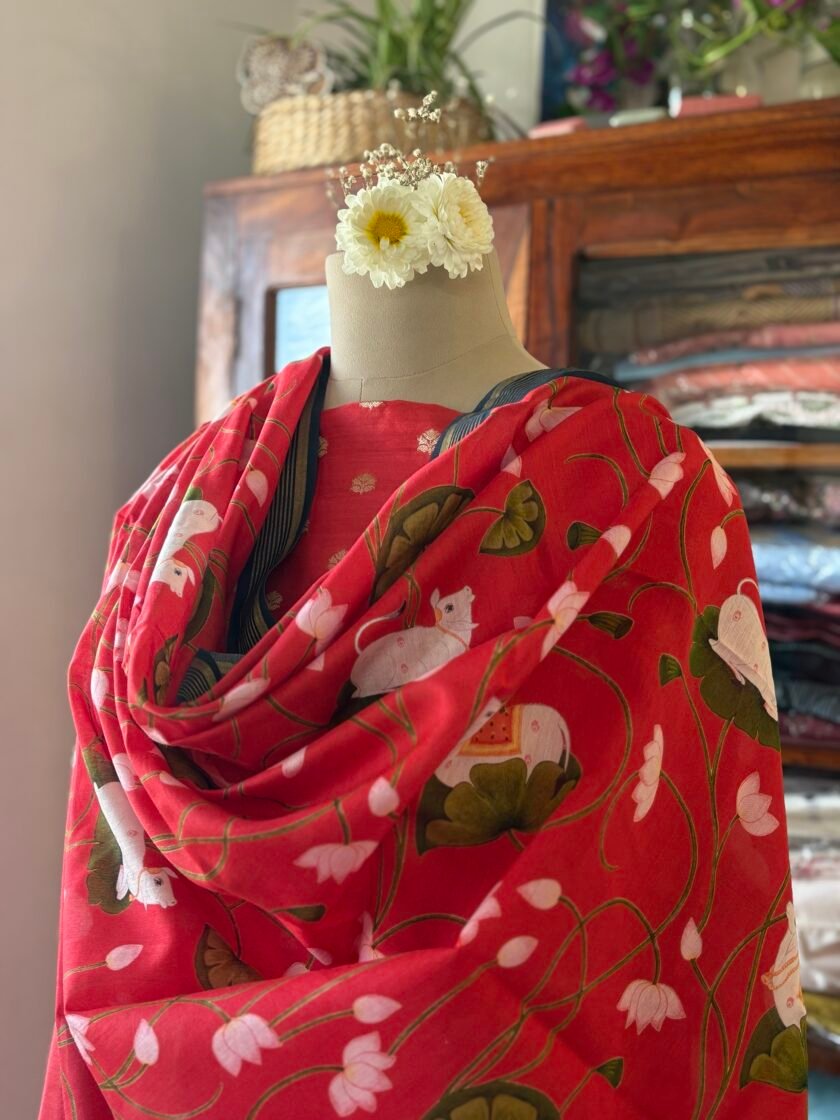 Manjul | منجول | मंजुल : Pure Chanderi Silk Salwar by Ikhtirah - Image 2