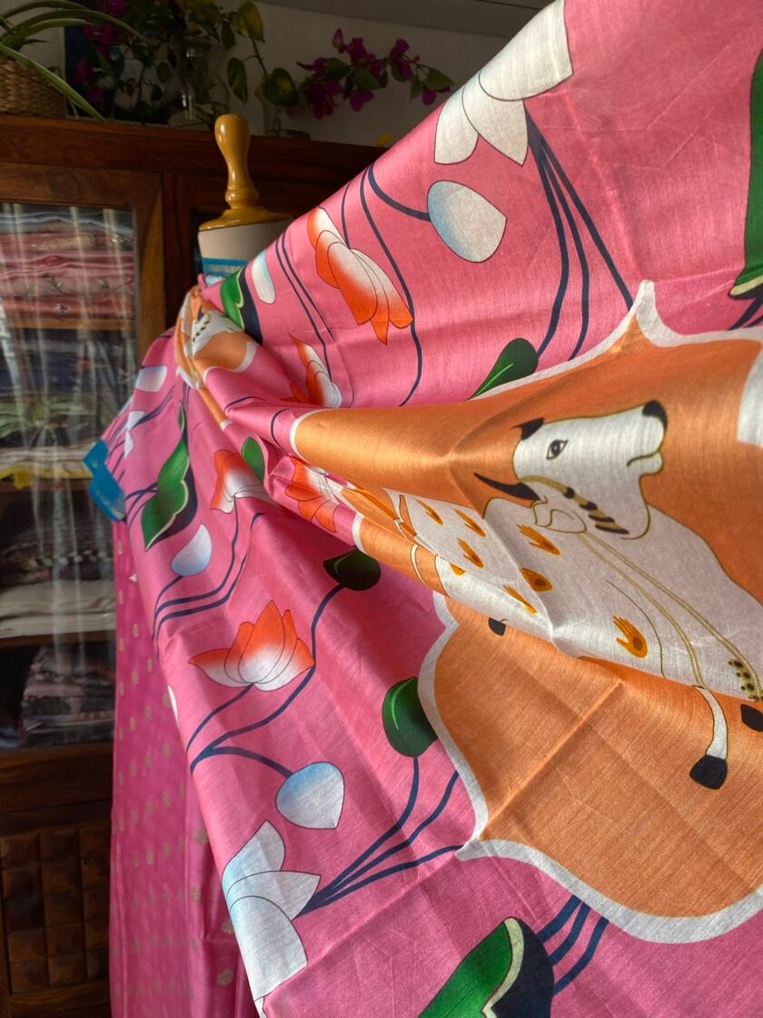 Siddhi | سدھی | सिद्धि  (Pink) : Pure Chanderi Silk Salwars by Ikhtirah - Image 3