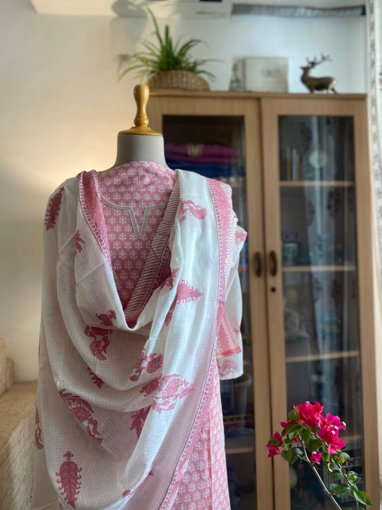 Sooti | کپاس |  सूती : Pure Cotton Salwar Kameez by Ikhtirah (Pink)
